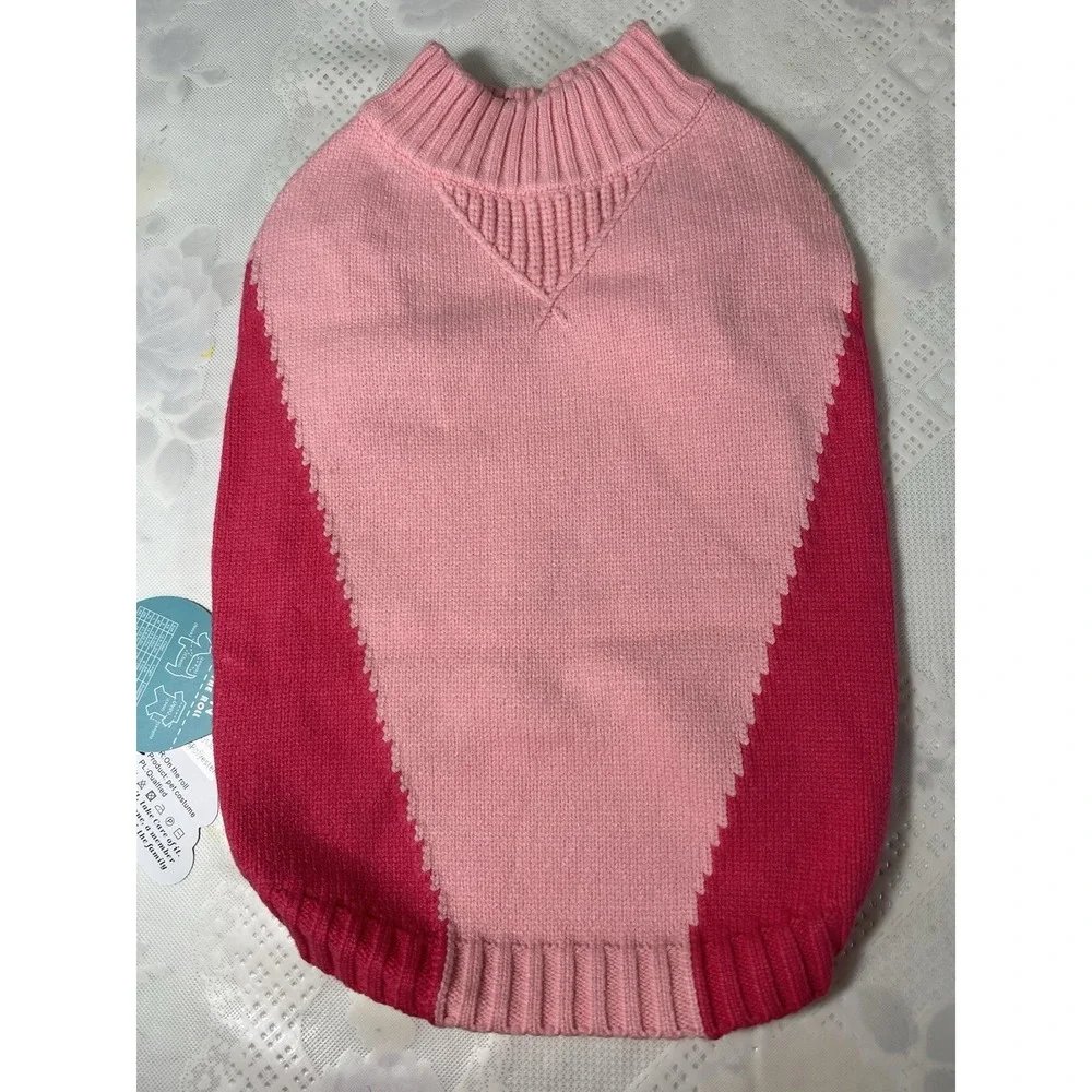 Dog Sweater ON THE ROLL  Apparel for Dogs Pink Hoodie Size L Wool Pink